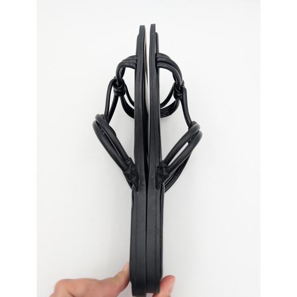 Azalea Wang Stetson Tubular Straps Knot Flat Sandals Womens Black Size US11 EU41 - Picture 7 of 12